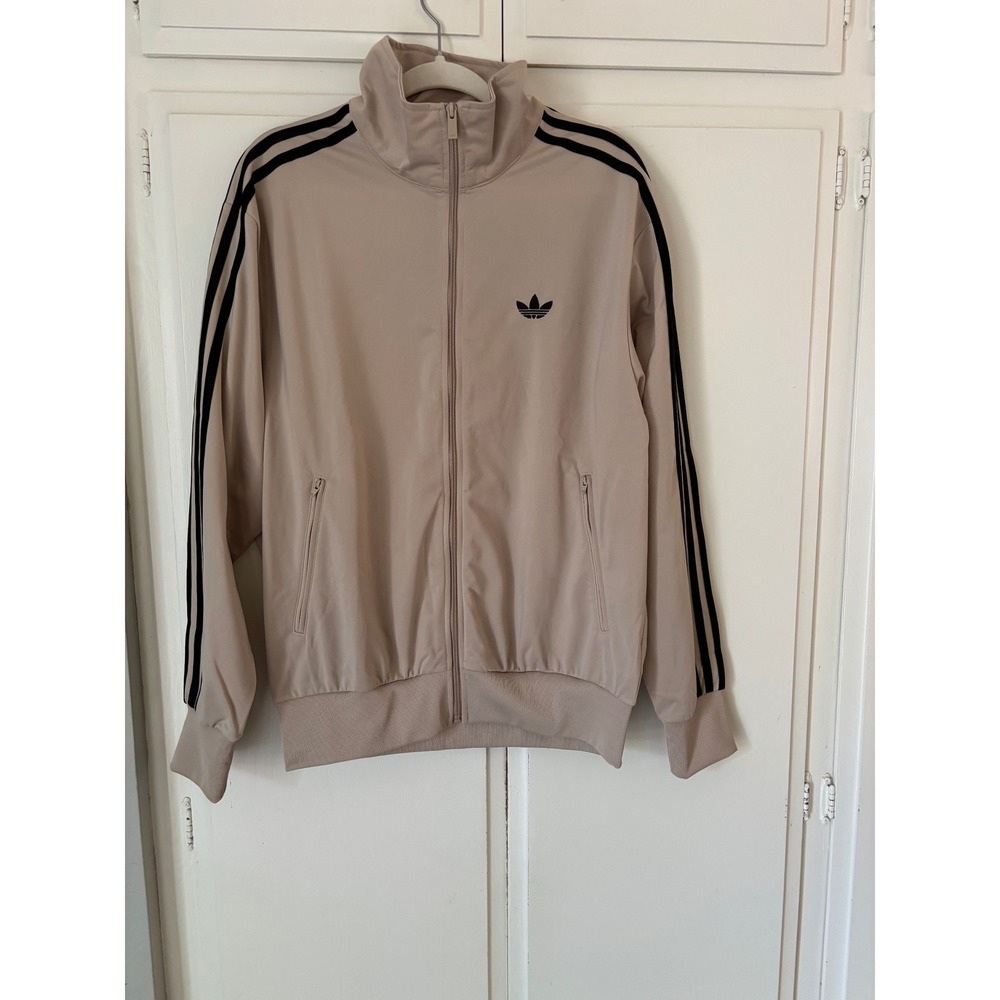 Adidas Originals Firebird TT Track Jacket Mens Medium Beige Tan Black HN0111
